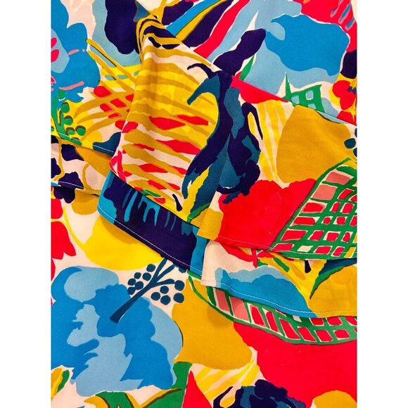 J Crew Multi Color Floral Ruffle Cami Dress size 4 - Picture 6 of 7